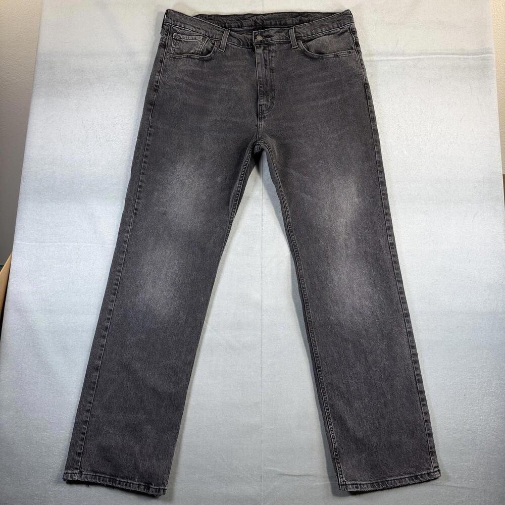 Levis 569 Jeans Mens 38x34 Gray Medium Wash Loose Straight Relaxed Fit Denim